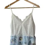 SheIn Blue Floral Contrast Lace Floral Print Tulip Hem Cami Dress Sz Medium NEW Photo 3