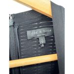 Rag and Bone  Black Textured Ribbed Fitted High Neck Long Sleeve Bodycon Mini Dress Photo 1