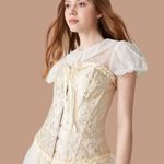 Super cute cream silky look bustier! New Size 3X Photo 2