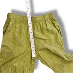 Tahari  100% Linen Pants Women's M Lime Green High Rise Wide Leg Cropped Beach Photo 5