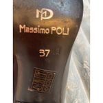Massimo Poli Milano Leather Pointed Toe Pumps Gold Buckle Women's Size 37 6.5 Photo 3