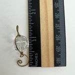 Faceted Clear Sphere Music Note Disco Globe Bronze Wire Wrapped Pendant Gold Photo 3