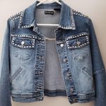 Bebe Vintage 90's   denim heavier Stretch  denim jacket with grommet stud Photo 0