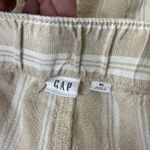 Gap Pants Womens XL Khaki Linen Blend Striped Pull On Wide Leg Boho 27” Photo 1