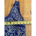 Vintage 90s Lacy Blue Embellished Sequin Paisley Print Dress Party Cocktail SzM Size M Photo 4