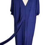 Universal Standard NWT Knit Dress Popover Wrap Tie Front Navy Size L Photo 7