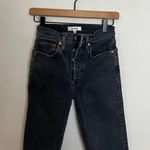 RE/DONE - Originals 70's Stove Pipe in Stoned Noir Raw Hem Black Denim Jeans Photo 4