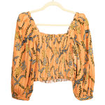 Joie  Bension Floral Print Smocked Cotton Crop Top in Camilla Multi Women's Small Photo 2