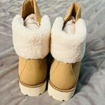 Red Dress Boutique Red Dress Kennedy In Step Lace Up Boots Faux Sherpa Faux Leather Khaki 7.5 Photo 4