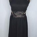 Sweet Storm Black Nude Mesh Lace Cutout Short A-Line Mini Dress Juniors Medium Photo 0