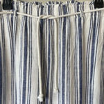 Sigrid Olsen Linen Cotton Striped Pull On Pants Womens Size L Blue Rope Belt Photo 3