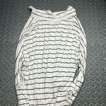 Time and Tru Striped Open Front Cardigan, White‎ & Blue, Long Sleeve White Photo 2