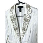 INC International Concepts Blazer Women’s White Linen Embroidery 2P Size undefined Photo 1
