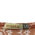 Matta Sabina Greece Midi Dress Rust Printed Short Sleeves Cotton Womens Sz XS Orange Photo 6