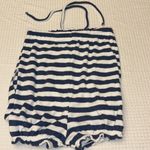 Anthropologie NEW! Chillax Blue White Striped One Piece Terry Cloth Romper XXS Photo 6
