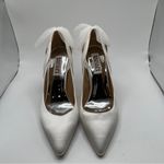 Badgley Mischka  Kinsley Pointed Toe Bridal Shoes with Bows white silk SZ 9 NWOB Photo 3