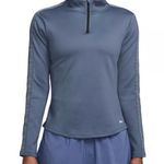 Nike  Blue Fitted Long Sleeve Polo Sweatshirt Photo 1
