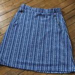 Le lis Skirt Blue/White Pattern Pull-On Stretch Waist With Zipper Pockets Size L Photo 0