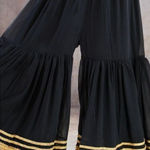 Georgette Gota Patti Flared Palazzo Pants Indian Women Bollywood Ladies Wedding Black Size undefined Photo 0