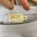 Nation Ltd  Daryl Puff Sleeve Sweatshirt Womens Size Large 100% Cotton Lavender Photo 3