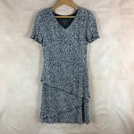 Connected Apparel Black/White Bodre Tiered Dress Size 6 Black Photo 7