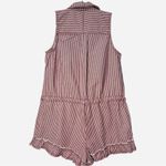 Anthropologie NWT Anthro Pilcro Sleeveless Denim Drawstring Romper Red Railroad Stripes Small Photo 4
