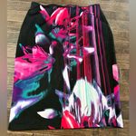 Bisou Bisou  fuchsia black stretch pencil skirt xl Photo 0