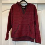 Madewell Red Black Brushed Houndstooth Hoodie size L Photo 3