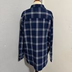 Jachs  Girlfriend Plus Women Dark Blue Checkered Fannel Buttondown Shirt Size 2X Photo 6