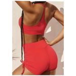 Bo+Tee Attitude Ruched Pull On Shorts M Red Photo 7