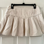 Princess Polly  Cream Corduroy Pleated Mini Skirt  Photo 0