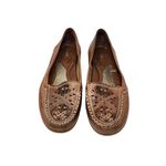 Thom McAn Floral Print Leather Slip On Loafers Shoes Round Toe Red Size 8.5 Photo 1