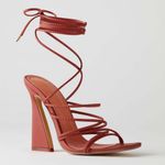 Oh Polly  Bound to You Leatherette Lace Up Heels Sandals in Terracotta Size‎ 8.5 Photo 3