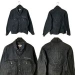Harley Davidson Vintage Embossed Eagle Denim Jacket USA Made Motorcycles Adult M Photo 14