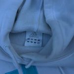 Adidas Vintage Y2K White  Originals Hoodie Sweatshirt w/ Light Blue Logo Photo 3