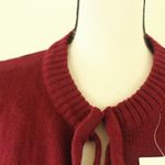 Blakely Vintage 80s Deadstock Burgundy Maroon Short Sleeve Open Cardigan Tassels 18/20 Photo 2