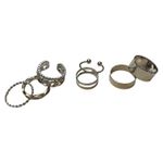 Multi Finger Silver Butterfly Twisted 7 Piece Ring Set Size 4 Photo 1