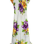 Mamta White Floral Rayon Dress Smocked Off Shoulder Sundress Women's One Size Photo 0
