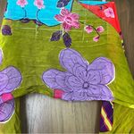 Vintage Rene' Derhy Turquoise Blue Green Mod Tropical Flower Floral Print Scarf Photo 2