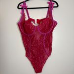 Savage X Fenty Red Pink Lace Corset Bodysuit Bustier Teddy Size 3X Photo 2