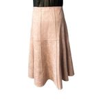 FAVLUX Fawn Tan Faux Suede Seamed Trumpet Skirt MEDIUM Neutral Earth Tones NWT Photo 3
