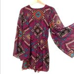 Southwestern Motif Wide Bell Sleeve Romper Size Small Photo 1