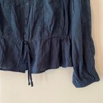 Free People NWT  Best of Me Navy Blue Eyelet Blouse Boho Cotton Women's size XS Photo 5