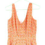 Ark & Co. size small sleeveless dress orange white geometric print v neck & back Photo 2