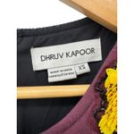 Dhruv Kapoor 3D Floral Applique Mini Dress XS Burgundy Sleeveless Embellished Purple Photo 2