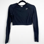 Gymshark  Women's Cropped Long‎ Sleeve Workout Shirt Dark Gray Sz L Photo 0