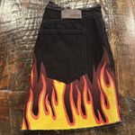 Carmen Marc Valvo Carmar Black Denim Flame Skirt Size 27. Used. Great condition Photo 2
