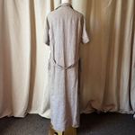 Vintage 90s Andrea Viccaro 100% Linen Maxi Shirt Dress NWT Tan Gray XL Photo 4