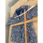 Rafaella Blazer Jacket Womens M Blue White Swirl Pattern 3/4 Sleeve Button Front Photo 6