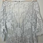 Origami Floral Lace Grey Kimono Long Beach Cardigan One Size Size undefined Photo 6